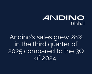 Andino´s sales grew 28% in the third quearter of 2025 compared  to the 3Q of 2024